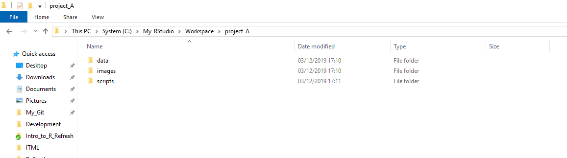 A file directory showing a project split into data, images, and script folders.